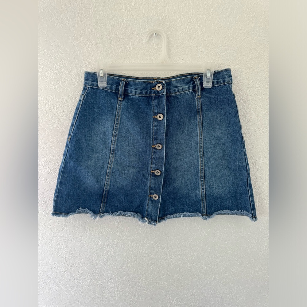 Forever 21 Denim Button Front Jean Skirt